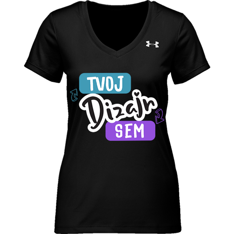 Potlač na Dámske Under Armour Športové Tričko s V Výstrihom - puppynator.sk