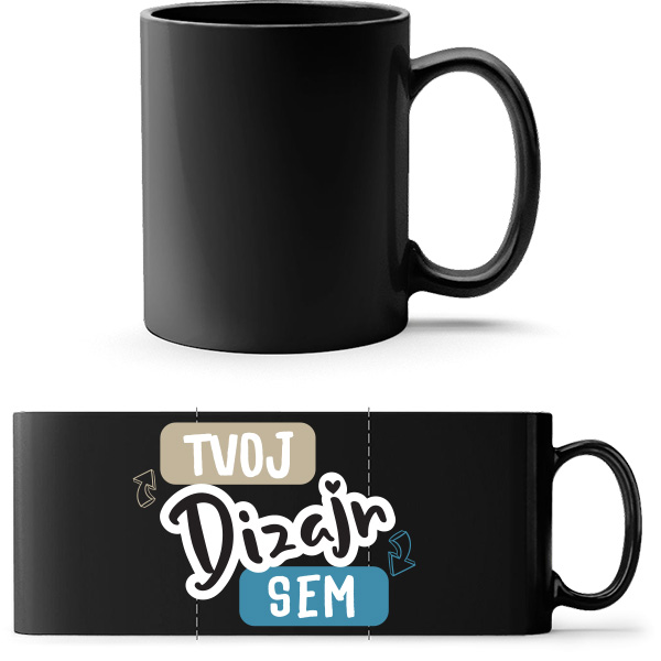 Čierny Foto Hrnček s vlastnou potlačou, fotkou, nápisom na puppynator.sk