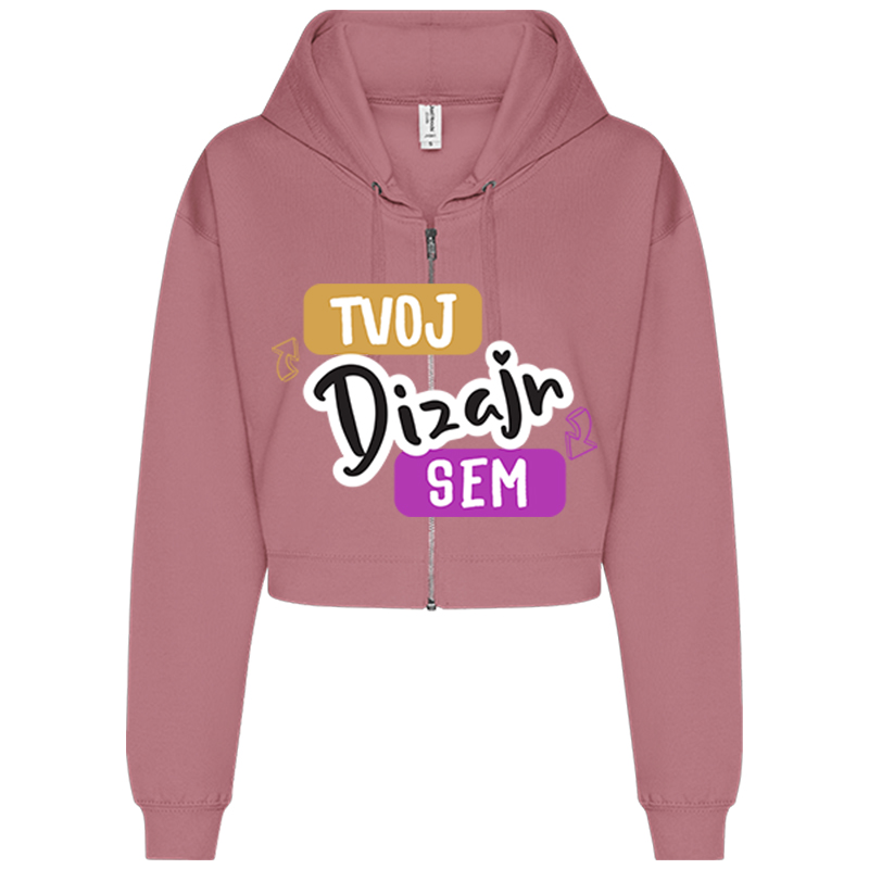 Skrátená Dámska Mikina s Kapucňou AWDis a Zipsom na Potlač - puppynator.sk