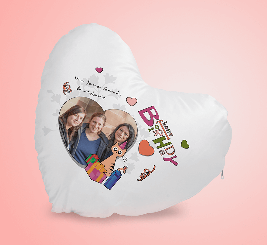 Srdcový Vankúš s Vlastnou Potlačou - Narodeninový darček - puppynator.sk