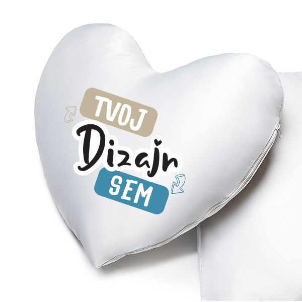 Srdcový Vankúš s Vlastnou Potlačou fotky, textu na puppynator.sk