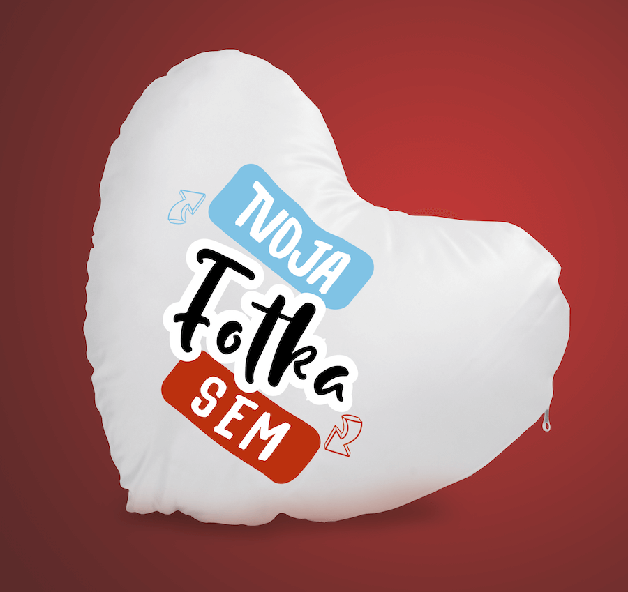 Srdcový Vankúš s Vlastnou Potlačou | Vyrob Vankúš Online - puppynator.sk