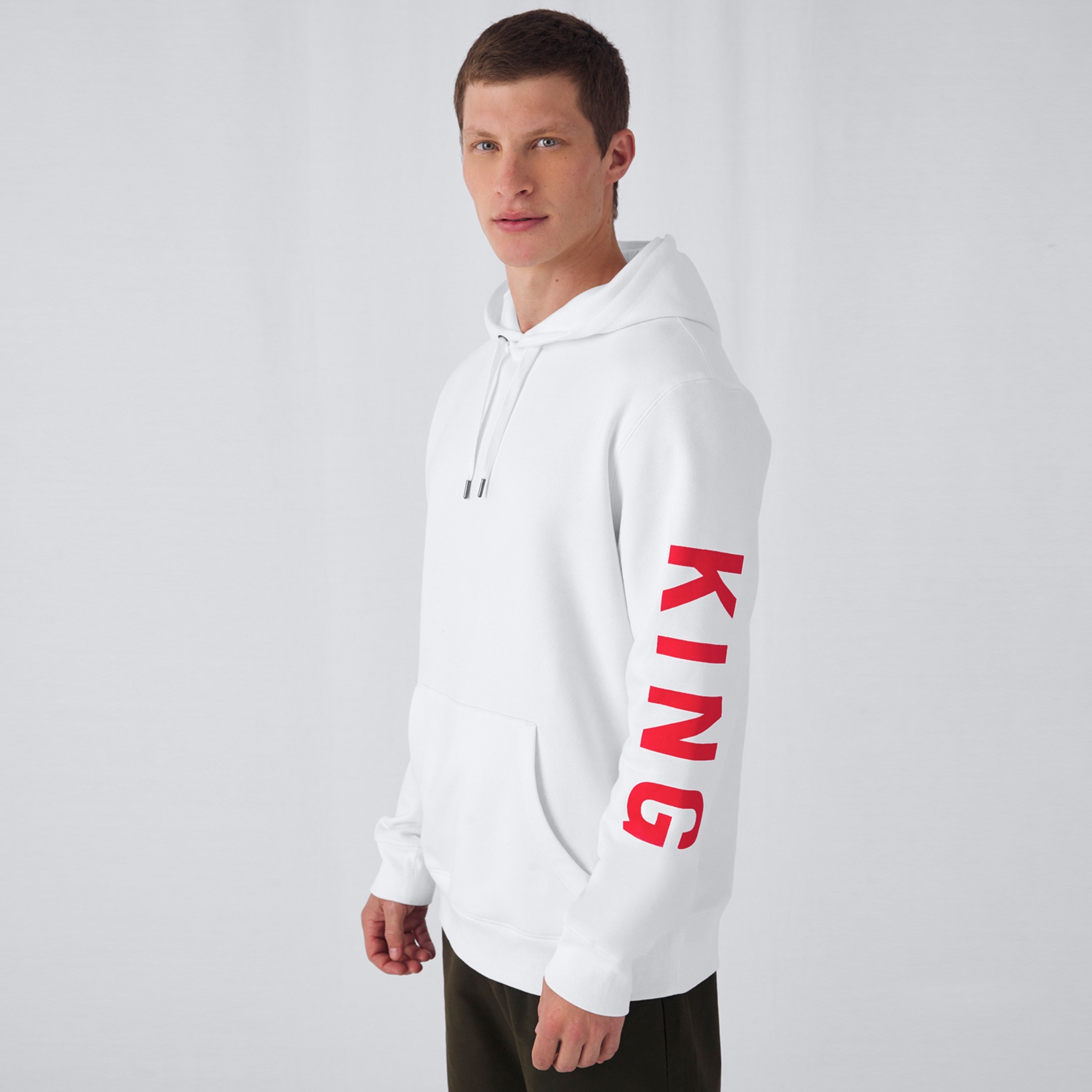 Pánska Mikina s Vlastnou Potlačou s Kapucňou | B&C KING